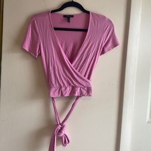 Forever 21 pink crop shirt